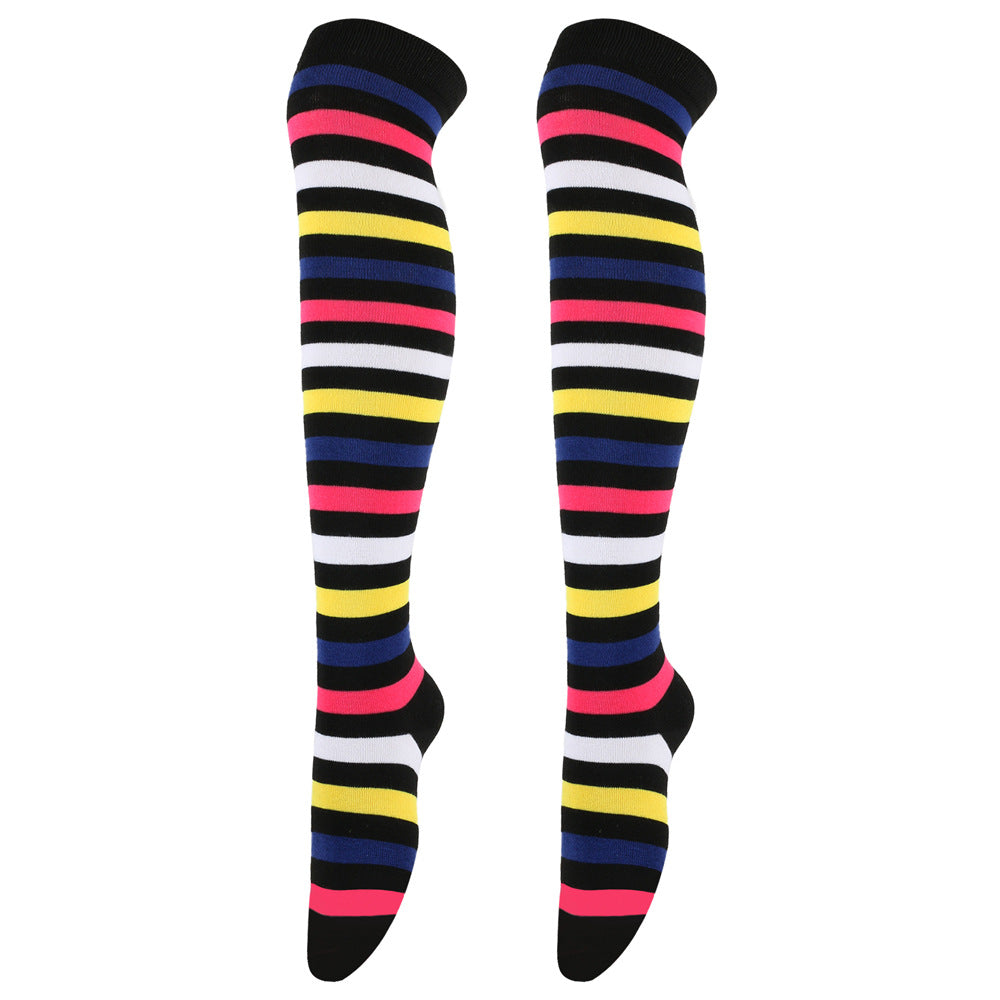 Color Stockings High Tube Knee Socks Children's Stockings Cross-border Party Socks Animation Cosplay Stripe Socks