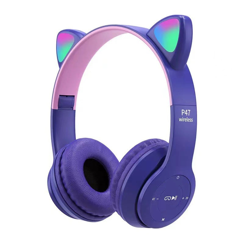 New Product P47M Head-mounted Cat Ear Bluetooth Headset