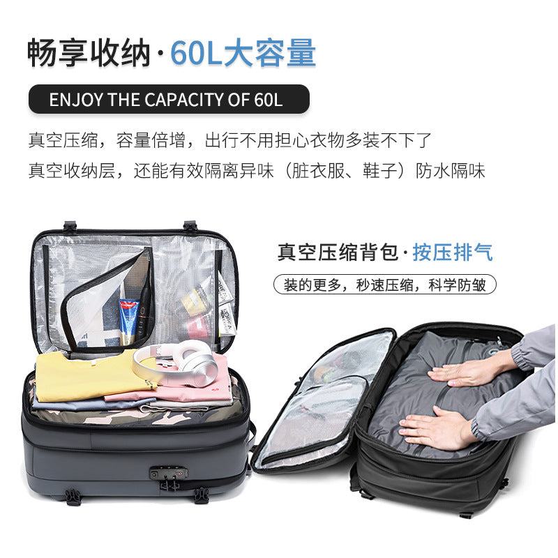 Customized New Men's Shoulder Bag Large Capacity Vacuum Compression Multifunctional Computer Backpack Men's Bag