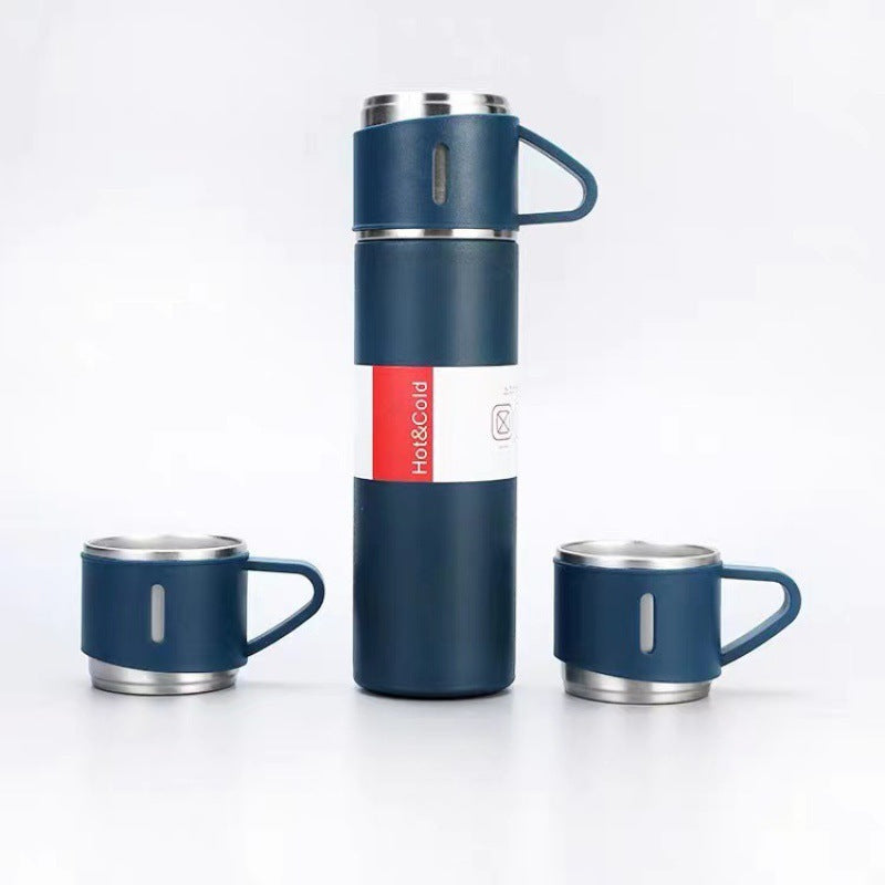 High-end Gifts Suit A Cup Of Three-cover Thermos Cup Corporate Business Gifts Portable Vacuum Thermos Cup Men's Gifts