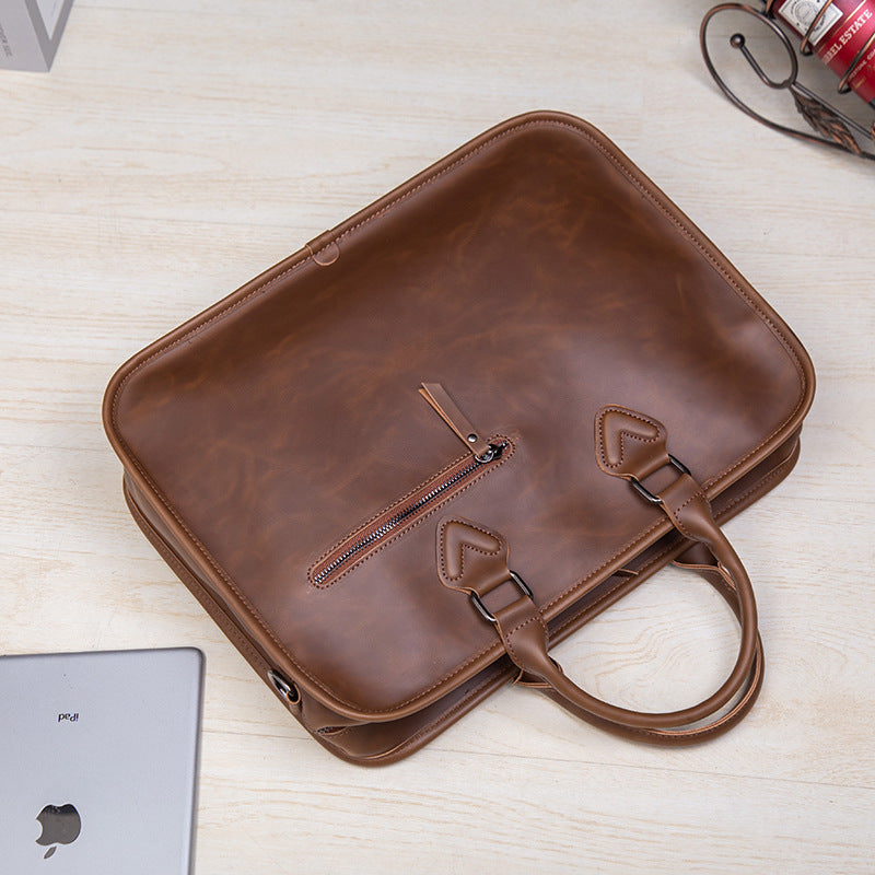 Men's Bag Retro Stereotype Handbag Men's Briefcase Large Capacity Business Bag Korean-style Shoulder Crossbody Computer Casual Bag