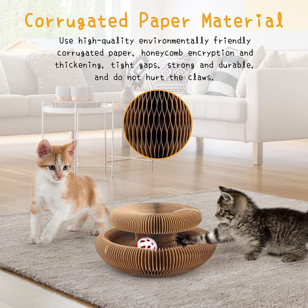 Organ Foldable Cat Scratching Board Magic Corrugated Paper Wear-resistant No Chip Dropping Strong Magnetic Foldable Self-contained Cat Toy