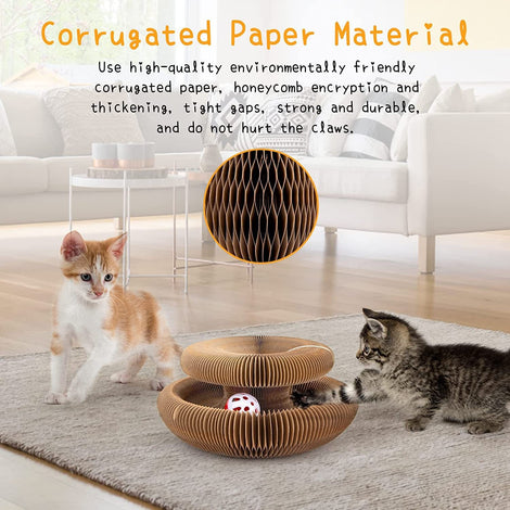 Organ Foldable Cat Scratching Board Magic Corrugated Paper Wear-resistant No Chip Dropping Strong Magnetic Foldable Self-contained Cat Toy