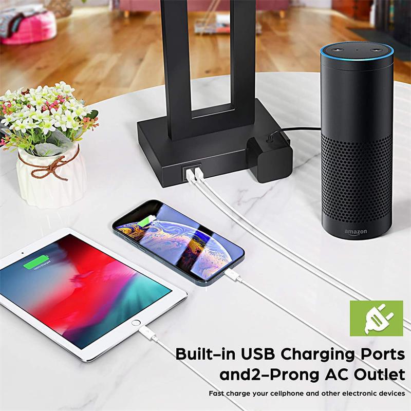 Simple Retro Table Lamp Bedroom Creative Bedside USB Charging Touch Dimming LED Light  American Decorative Table Lamp