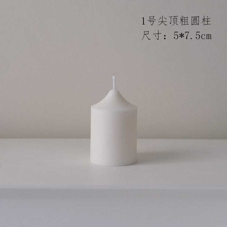 Homemade Scented Candle White Spire Thick Cylindrical Candle Wedding Souvenir Home Furnishings B&B Soft Decoration