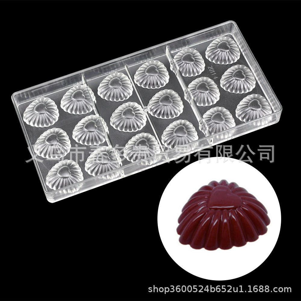 PE Chocolate Mold Square Lattice Round Love Egg Ice Chocolate Baking Tools A Variety Of Optional