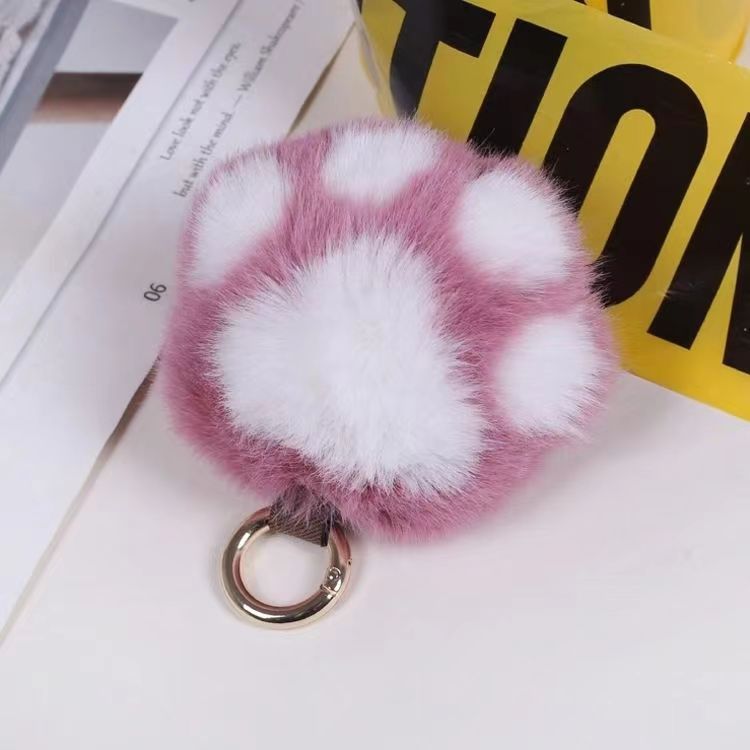 Cat Claw Plush Pendant Girl Heart Schoolbag Pendant Cute Cat Keychain Pendant Girl Small Gift