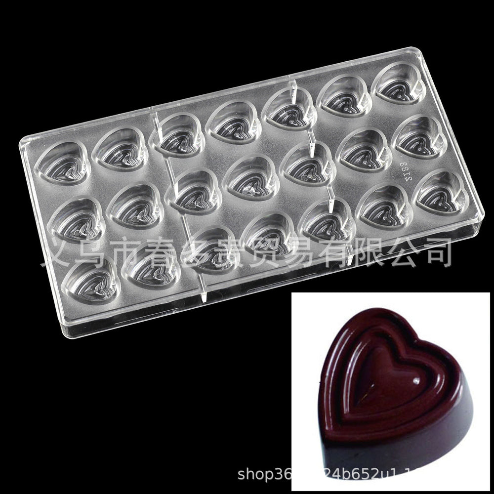 PE Chocolate Mold Square Lattice Round Love Egg Ice Chocolate Baking Tools A Variety Of Optional