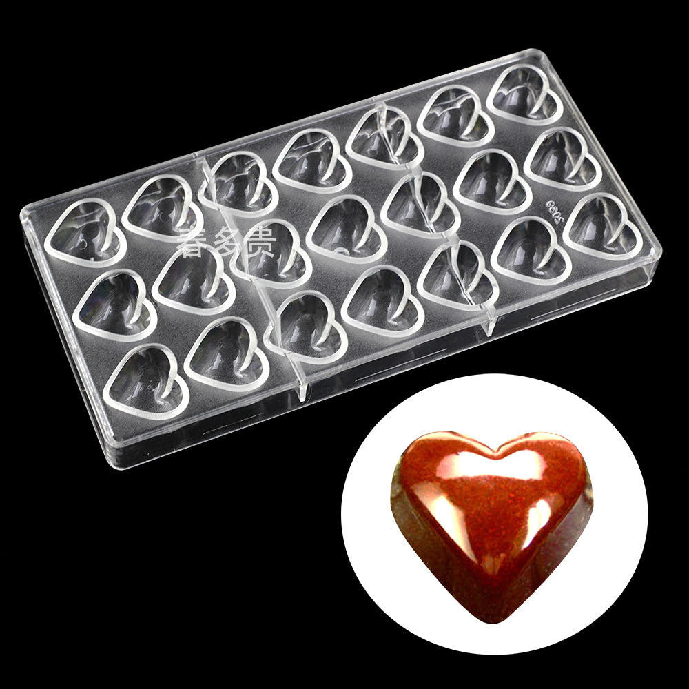 PE Chocolate Mold Square Lattice Round Love Egg Ice Chocolate Baking Tools A Variety Of Optional