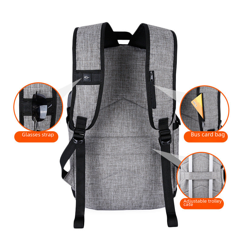 Backpack Men's Fixed Oxford Cloth Business Leisure Outdoor Backpack College Student Schoolbag Anti-theft Computer Bag