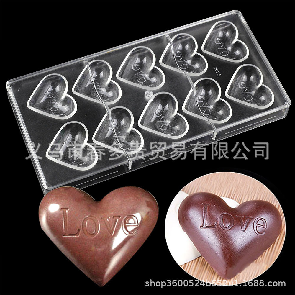 PE Chocolate Mold Square Lattice Round Love Egg Ice Chocolate Baking Tools A Variety Of Optional