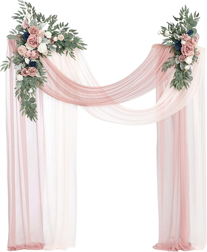 Wedding Arch Flower Four-piece Set Simulation Flower Wedding Flower Art Two Flowers Two Yarns Outdoor Decoration Scene Layout