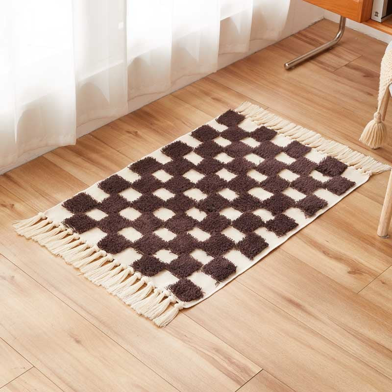 Tassel Carpet Cotton Thread Three-dimensional Tufted Bedroom Bedside Mat