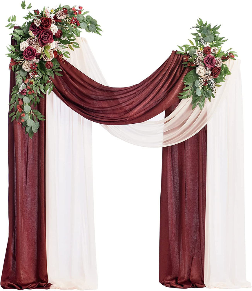 Wedding Arch Flower Four-piece Set Simulation Flower Wedding Flower Art Two Flowers Two Yarns Outdoor Decoration Scene Layout