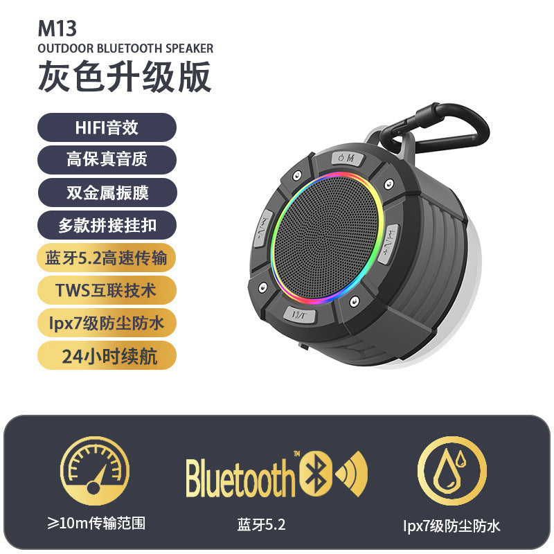 Portable Speaker Outdoor Riding Waterproof Wireless Dynamic Breathing Light High Power Heavy Subwoofer