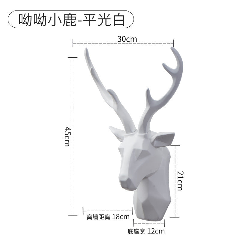 Nordic Style Deer Head Wall Hanging Resin Animal Head Pendant Living Room TV Sofa Background Wall Decorations Wholesale