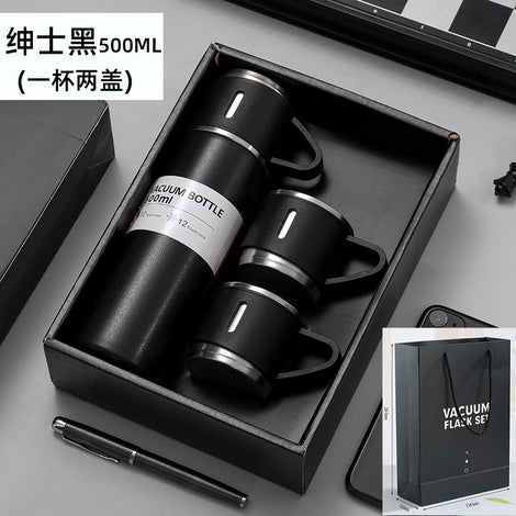 High-end Gifts Suit A Cup Of Three-cover Thermos Cup Corporate Business Gifts Portable Vacuum Thermos Cup Men&#039;s Gifts