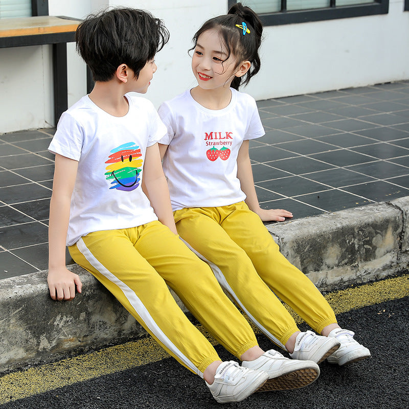 Children's Mosquito-proof Pants Pure Cotton Summer Boys' Sports Ankle-tied Pants Girls' Casual Trousers Children's Baby Bloomers