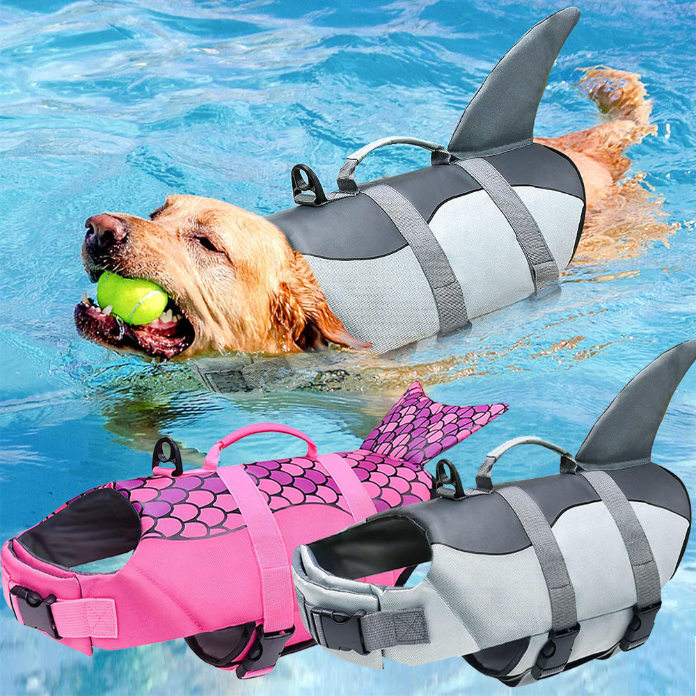 Pet Life Jacket Dog Swimsuit Outdoor Summer Cross-border Big Dog Supplies European And American Dog Life Jacket In Stock