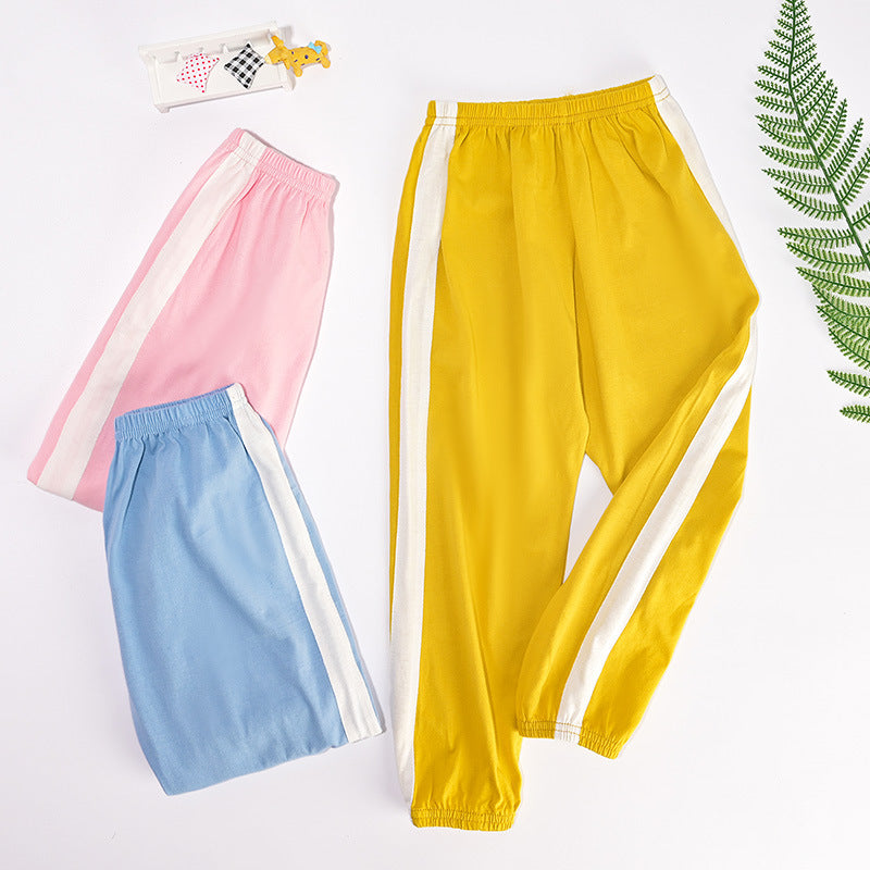 Children's Mosquito-proof Pants Pure Cotton Summer Boys' Sports Ankle-tied Pants Girls' Casual Trousers Children's Baby Bloomers