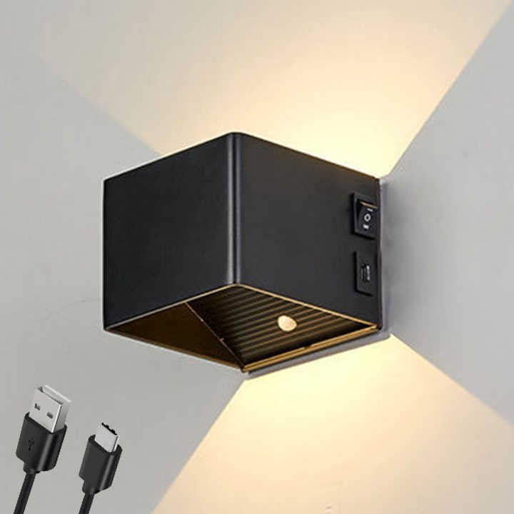 Magnetic Cordless Bedroom Wall Reading Light Wall Mounted LED Light USB Rechargeable Wall Lamp