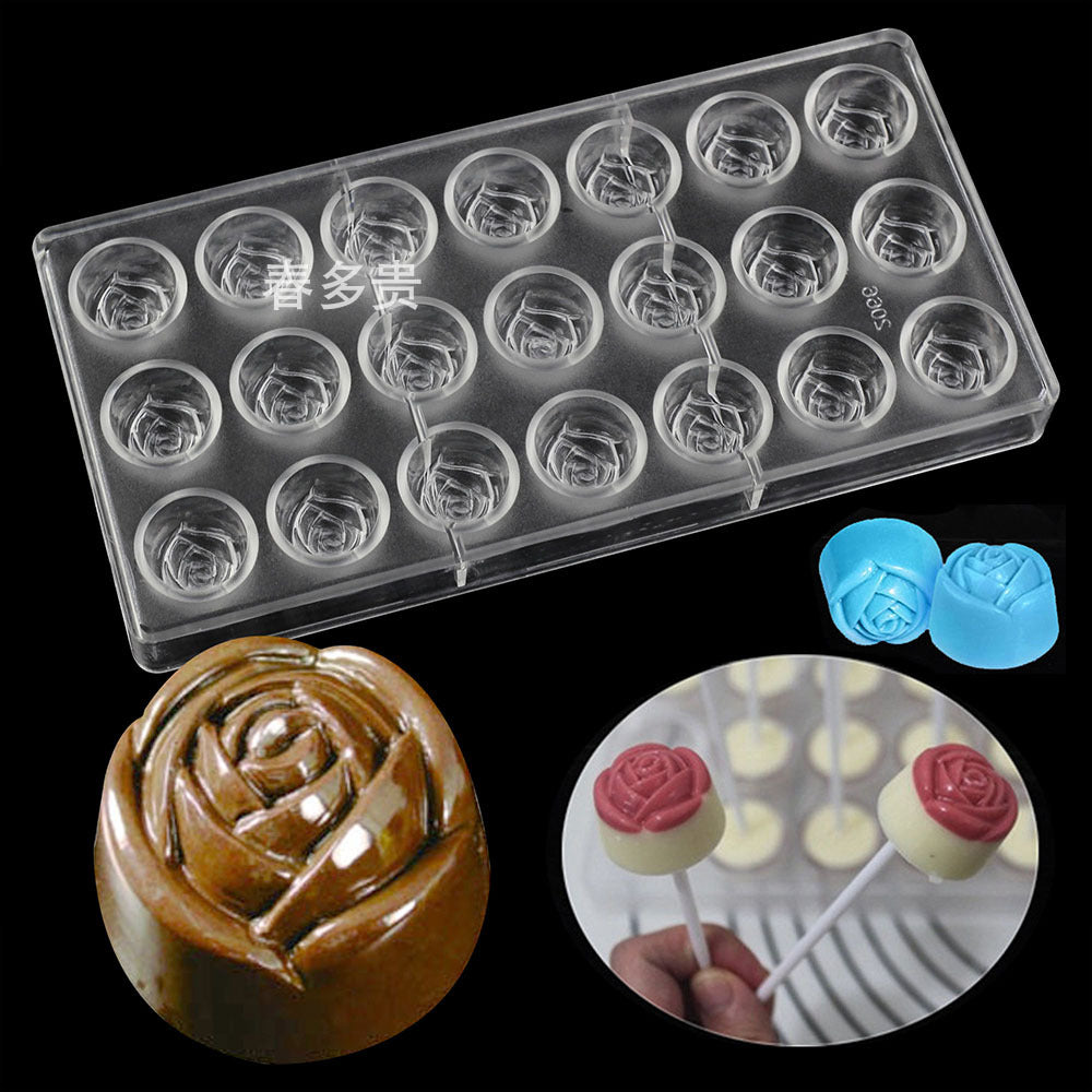 PE Chocolate Mold Square Lattice Round Love Egg Ice Chocolate Baking Tools A Variety Of Optional