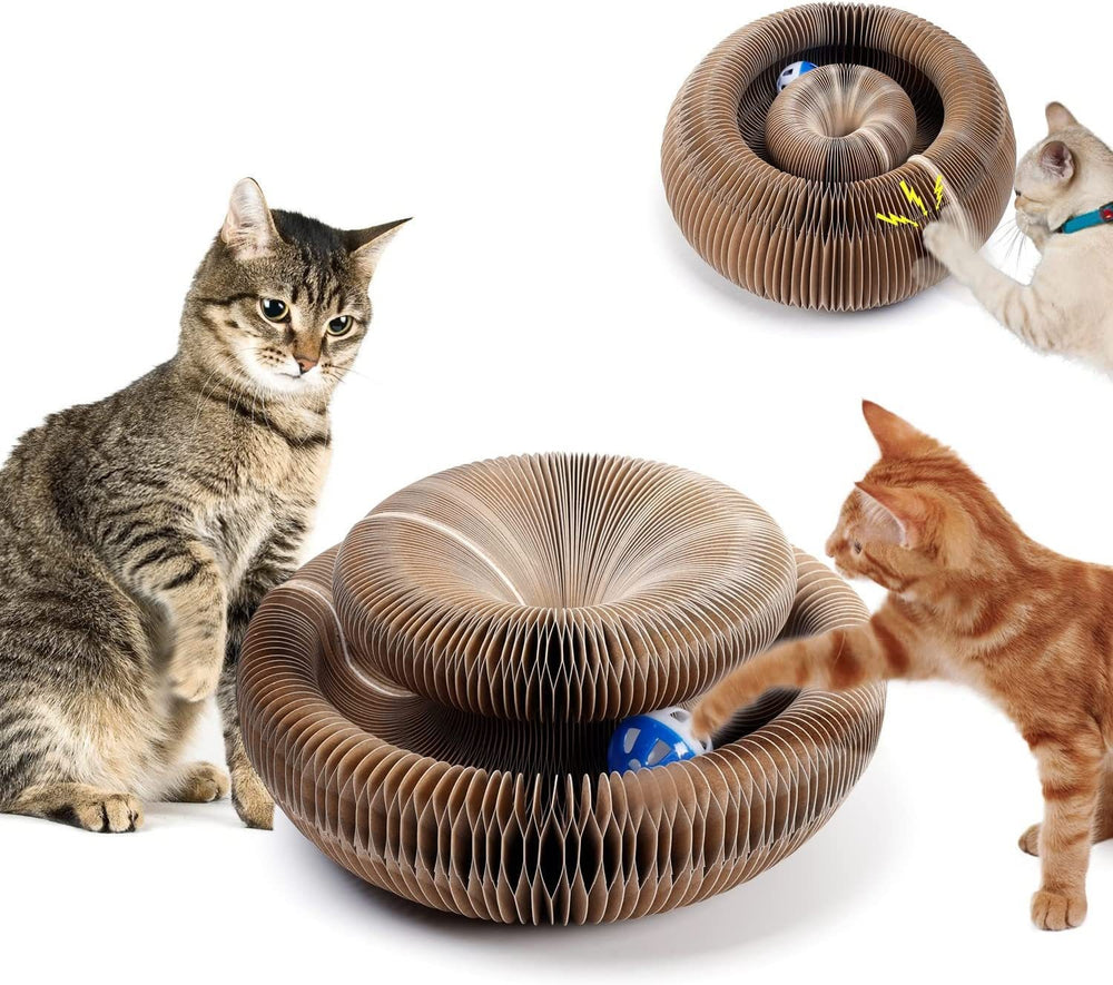 Organ Foldable Cat Scratching Board Magic Corrugated Paper Wear-resistant No Chip Dropping Strong Magnetic Foldable Self-contained Cat Toy