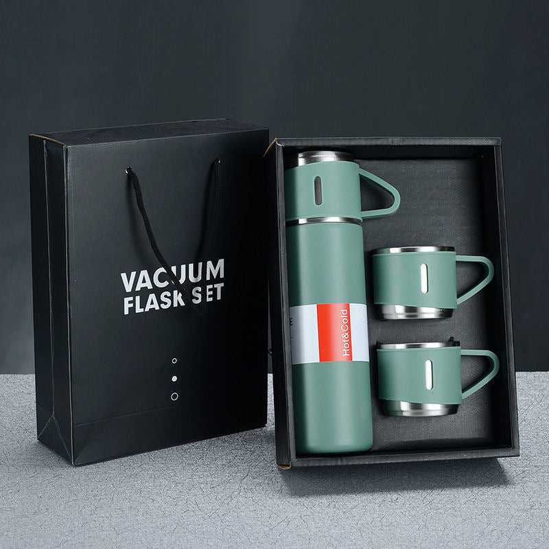 High-end Gifts Suit A Cup Of Three-cover Thermos Cup Corporate Business Gifts Portable Vacuum Thermos Cup Men's Gifts