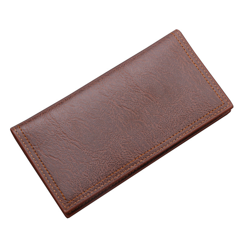 Men's Wallet Long Men's Wallet Wax Leather Long Wallet Men's Gift Vintage Cross-border Men's Wallet Wholesale