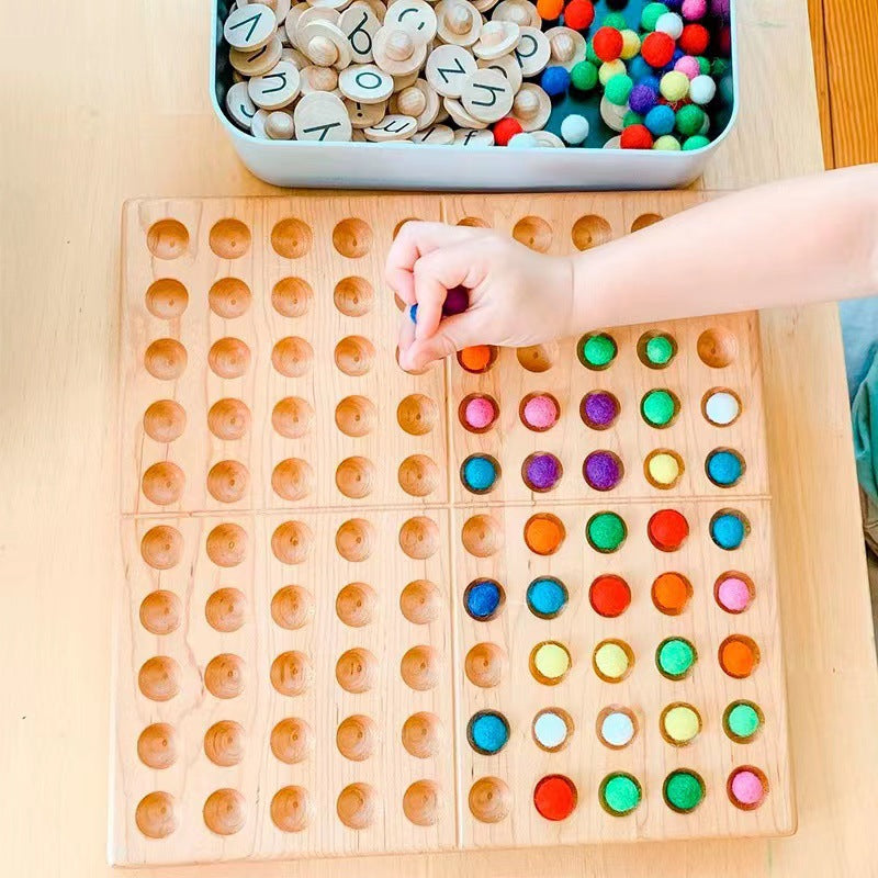 Hundreds Board Montessori Teaching Aids 1-100 Number Continuous Board Kindergarten Early Education Mathematics Addition And Subtraction Wooden Toy