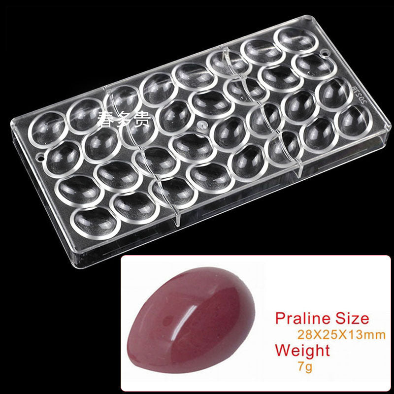 PE Chocolate Mold Square Lattice Round Love Egg Ice Chocolate Baking Tools A Variety Of Optional