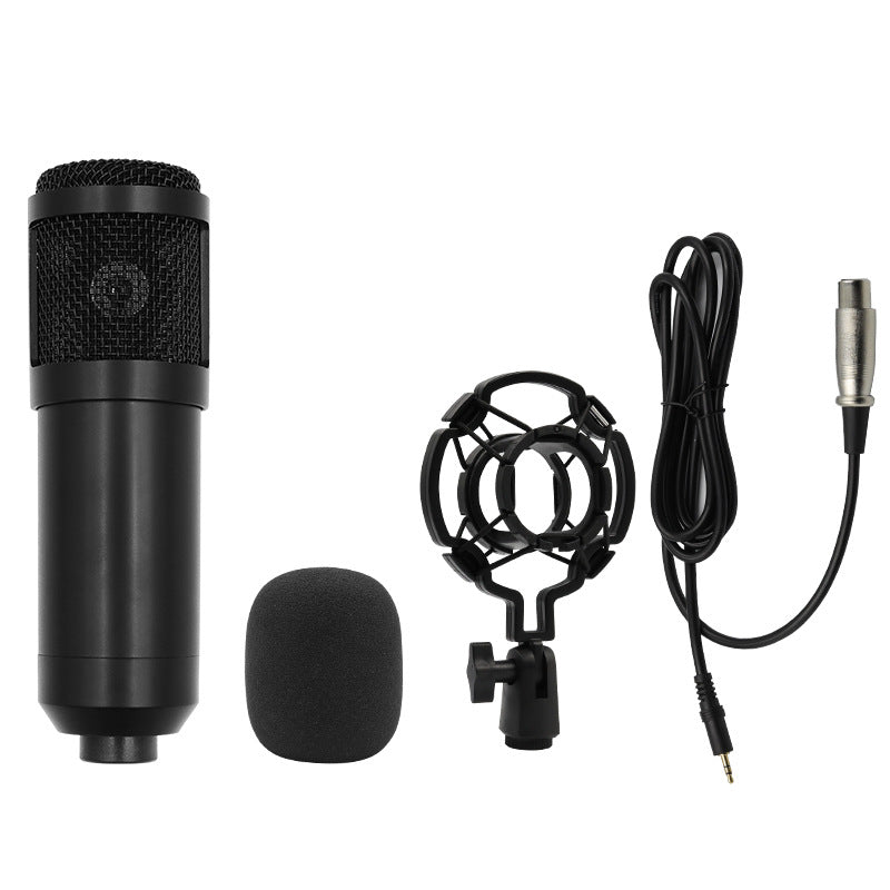 BM800 Condenser Microphone Suit Cantilever Bracket Mobile Phone Recording Karaoke V8 Sound Card Live Broadcast Wired Plastic Microphone