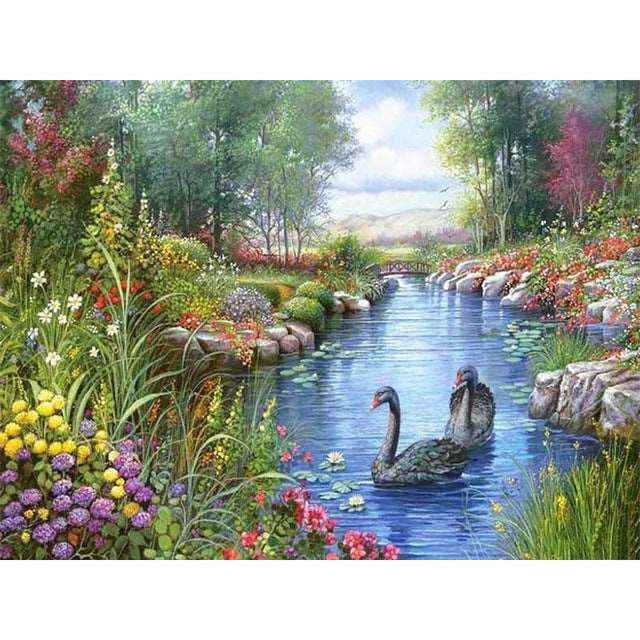 5d Diamond Painting Full Of Diamond Landscape Diamond Embroidery Decorative Painting