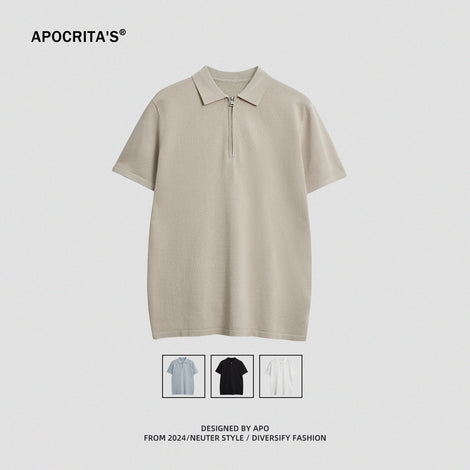 APO Men&#039;s | Men&#039;s POLO Shirt High Sense 2024 Summer New Solid Color Short Sleeve Loose POLO Men&#039;s T-Shirt