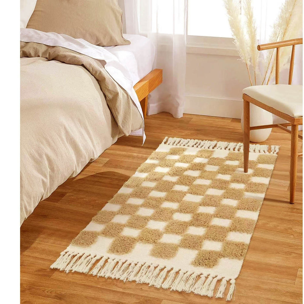 Tassel Carpet Cotton Thread Three-dimensional Tufted Bedroom Bedside Mat