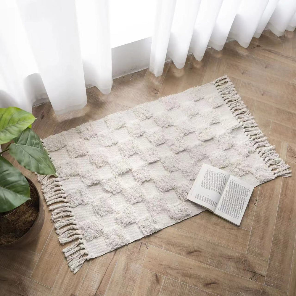 Tassel Carpet Cotton Thread Three-dimensional Tufted Bedroom Bedside Mat