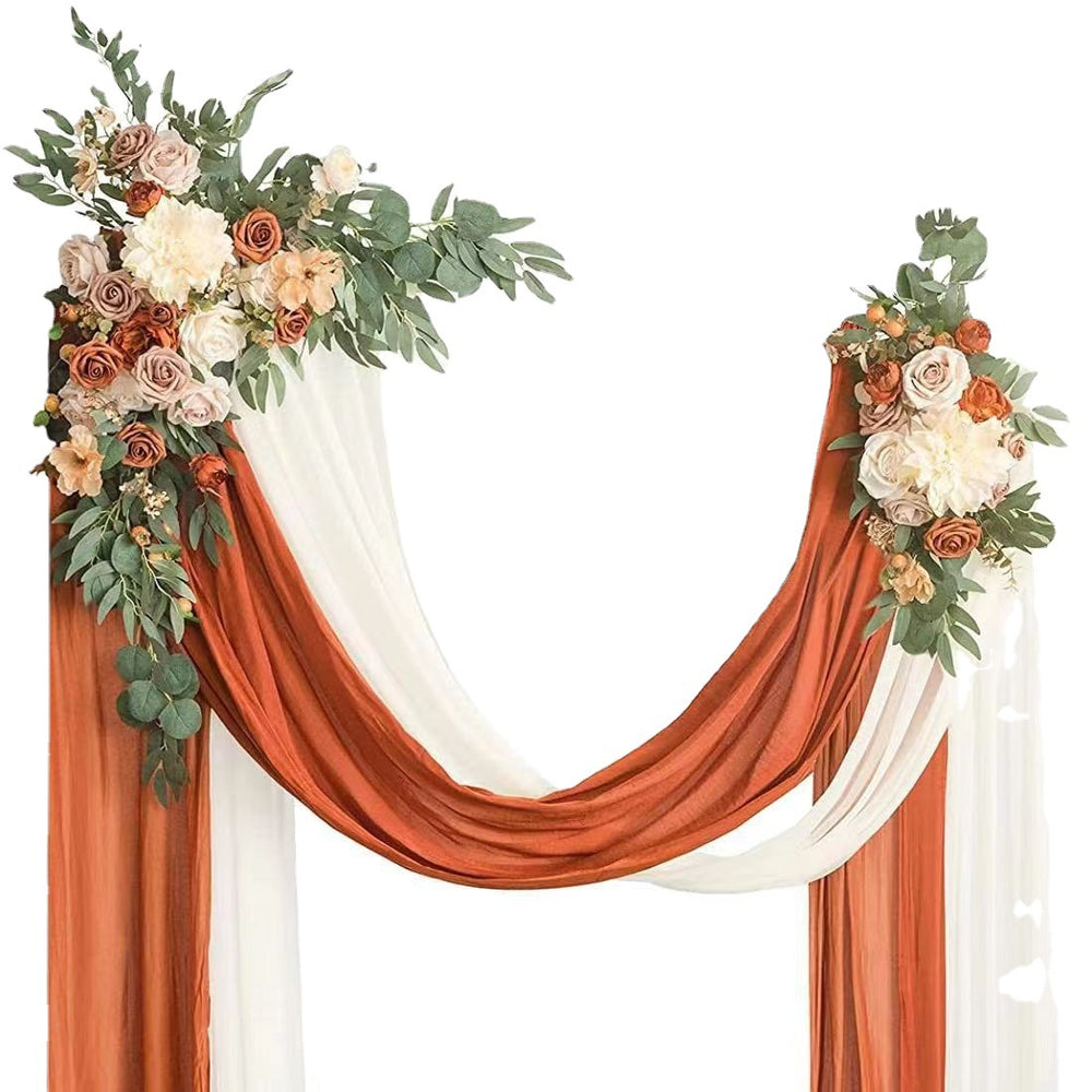 Wedding Arch Flower Four-piece Set Simulation Flower Wedding Flower Art Two Flowers Two Yarns Outdoor Decoration Scene Layout