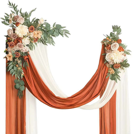 Wedding Arch Flower Four-piece Set Simulation Flower Wedding Flower Art Two Flowers Two Yarns Outdoor Decoration Scene Layout