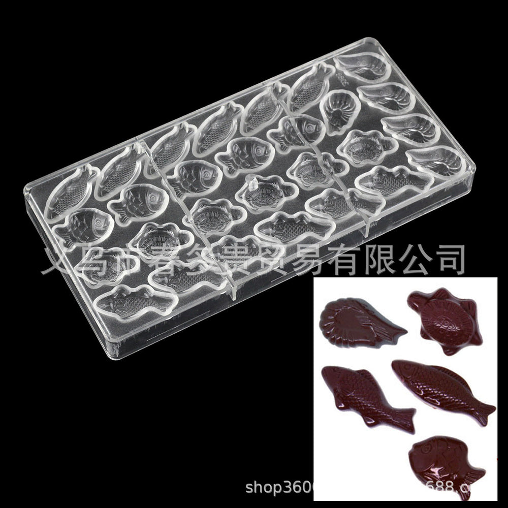 PE Chocolate Mold Square Lattice Round Love Egg Ice Chocolate Baking Tools A Variety Of Optional