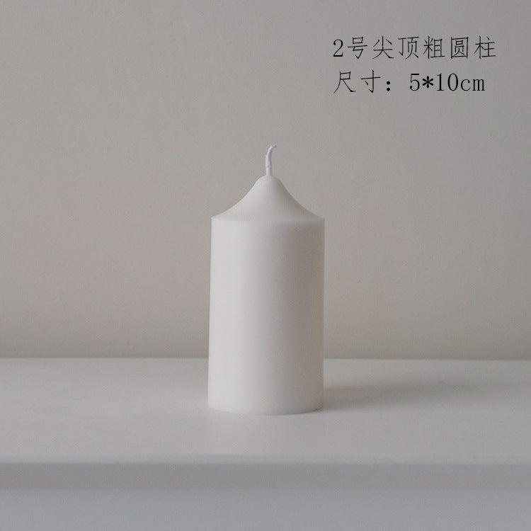 Homemade Scented Candle White Spire Thick Cylindrical Candle Wedding Souvenir Home Furnishings B&B Soft Decoration