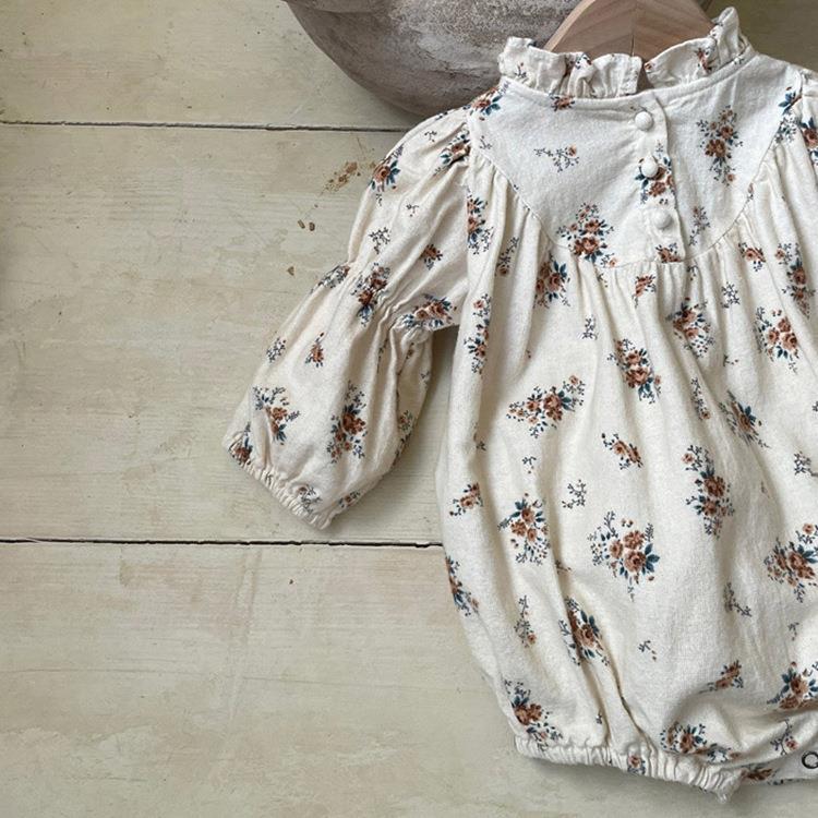 Baby Girl Spring Vintage Floral Dress Spring Korean Girl Princess Dress Baby Autumn Long Dress