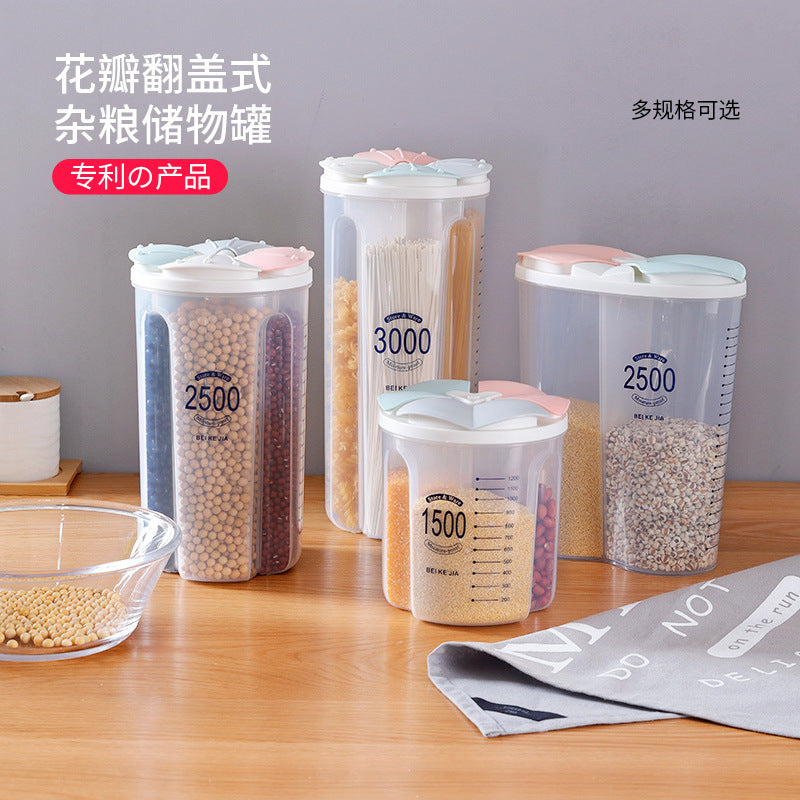 Grains Sealed Cans Plastic Compartment Storage Cans Kitchen Household