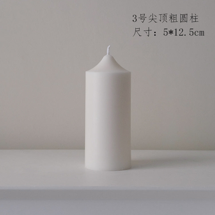 Homemade Scented Candle White Spire Thick Cylindrical Candle Wedding Souvenir Home Furnishings B&B Soft Decoration