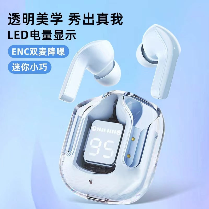 Air31 Bluetooth Headset In-ear Digital Display Call Music Long Endurance Portable Transparent Space Warehouse Bluetooth