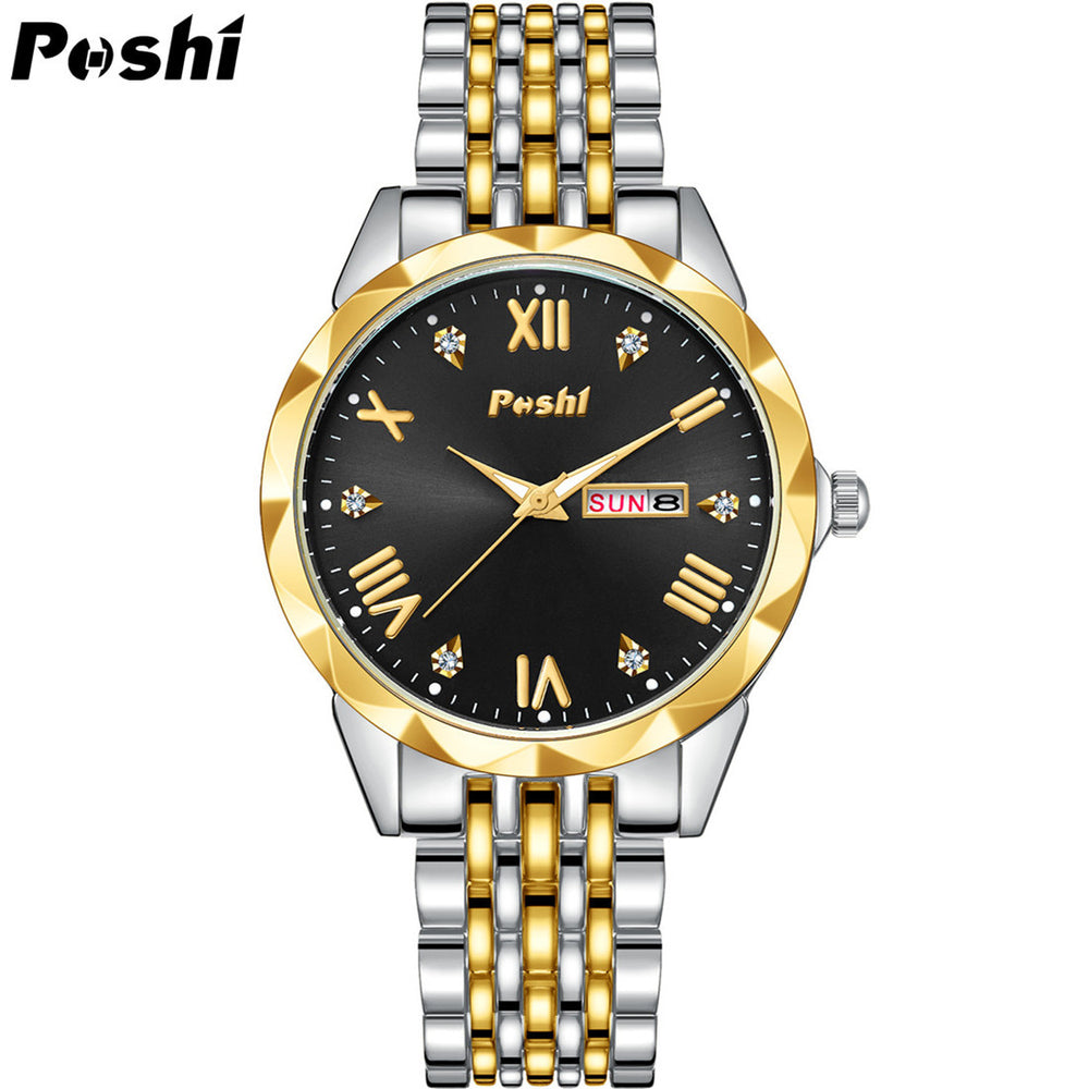 POSHI Quartz Watch Business Fashion Double Calendar Luminous Men's Watch Fashion