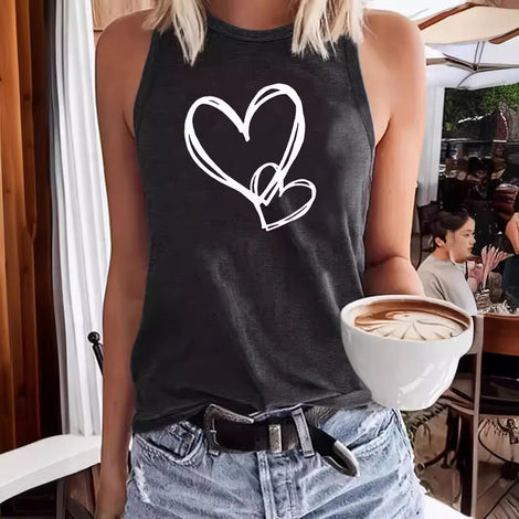 Fashion Letter Printing Explosion Round Neck Vest