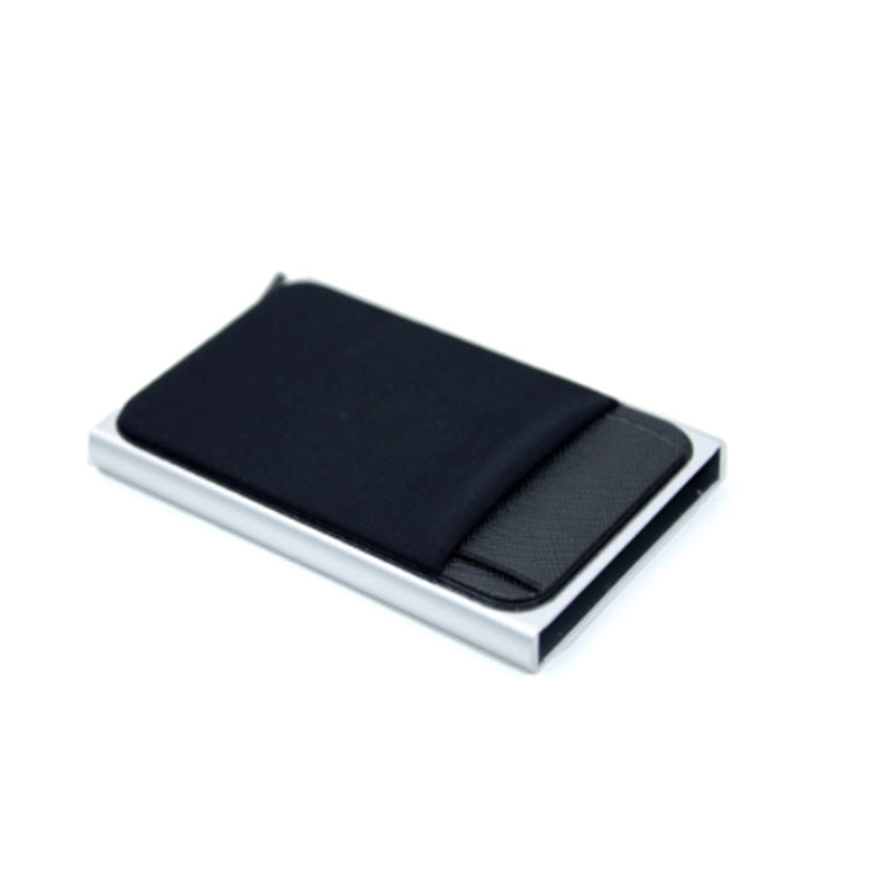 Automatic Pop-up Business Card Case Anti-RFID Card Case Bank Card Box Metal Entrainment Elastic Cloth Card Sticker Large Capacity