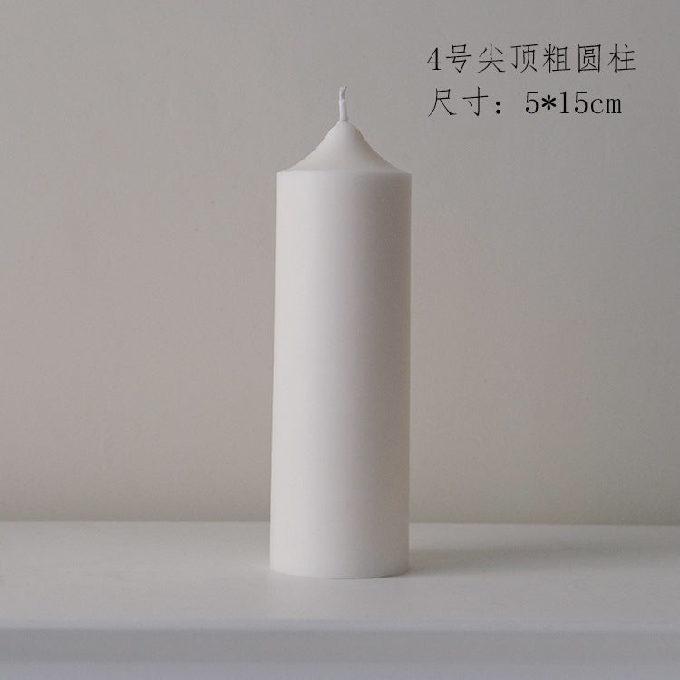 Homemade Scented Candle White Spire Thick Cylindrical Candle Wedding Souvenir Home Furnishings B&B Soft Decoration