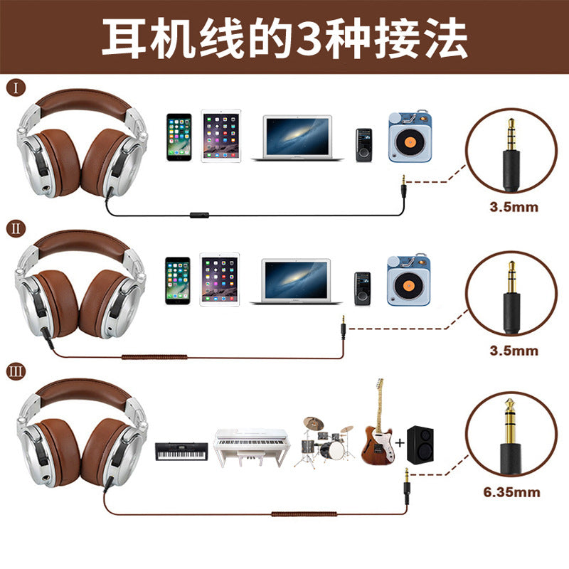 Electronic Organ, Electronic Drum, Musical Instrument, Headset, Wired Karaoke, Recording Studio, Monitor Headset, 6.5mm With Microphone