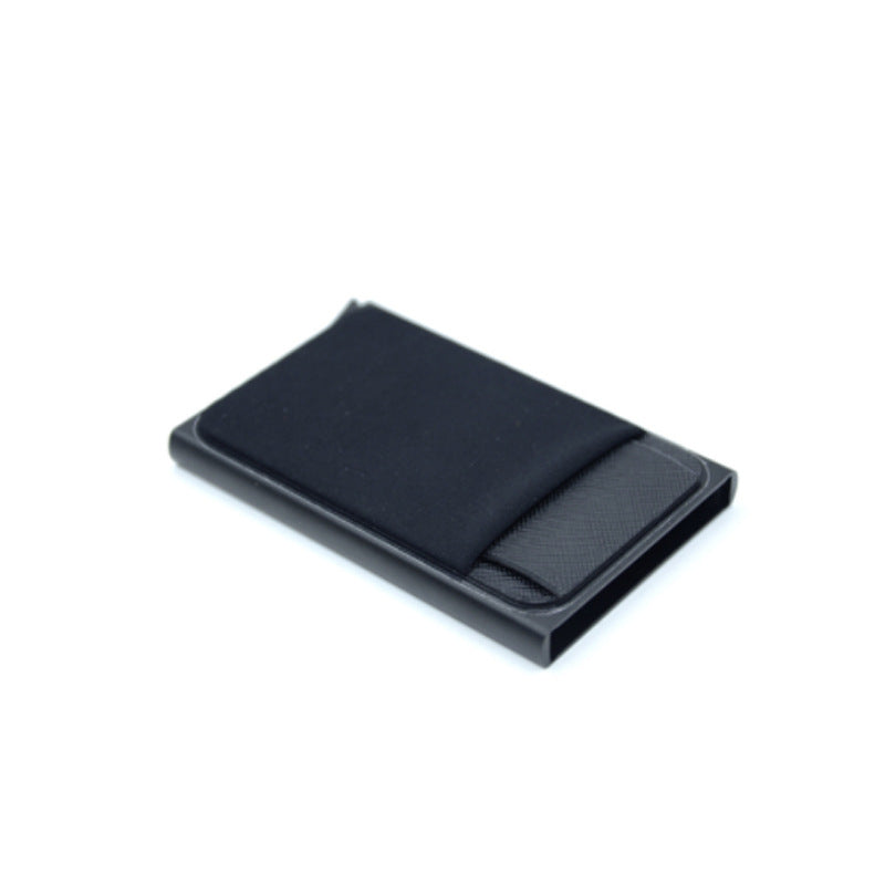 Automatic Pop-up Business Card Case Anti-RFID Card Case Bank Card Box Metal Entrainment Elastic Cloth Card Sticker Large Capacity